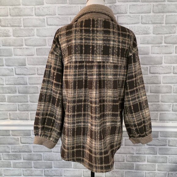 Panache Apparel Karissa Plaid Fleece Jacket Cozy Cabincore Womens Oversized Sm - Picture 3 of 8